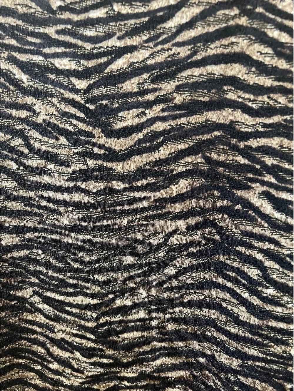Michael Michael Kors Metallic Tiger Jacquard Knit Dress Flounce Hem Dark Camel S
